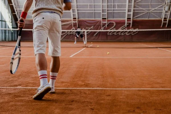 doubles tennis match